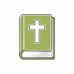 Fototapeta premium Illustration of a Bible with a Christian Cross