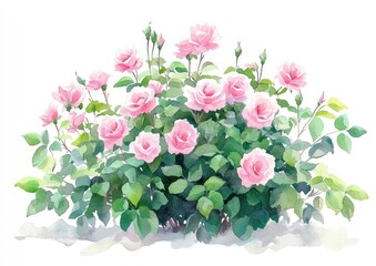 Fototapeta premium Rose bushes roses art illustration.