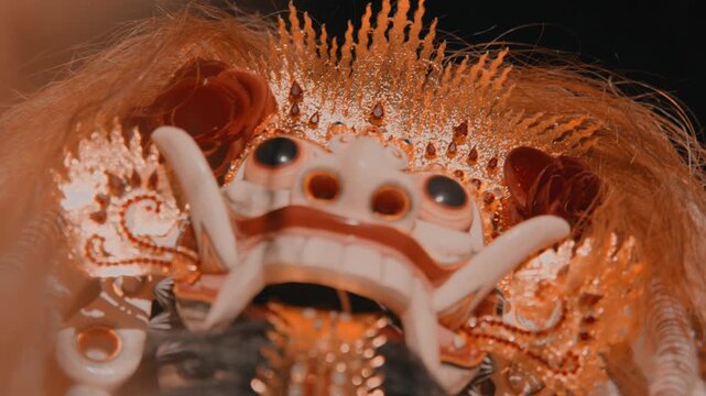 Low Angle Close Up of Balinese Demon Mask