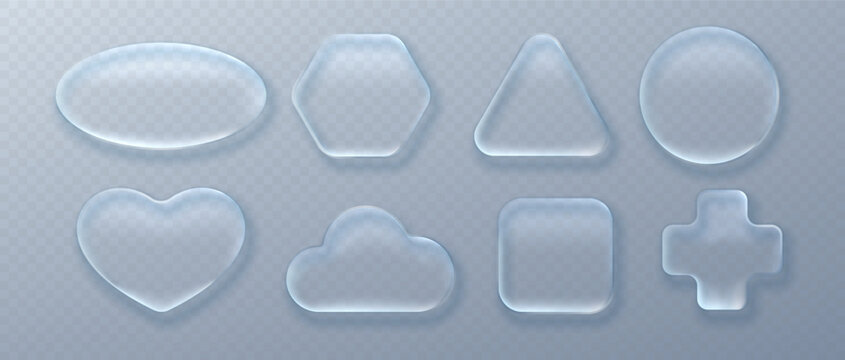 Modern UI glass panel with transparent liquid morphism effect, featuring glossy buttons, neon borders, and elegant frosted frame for digital interfaces.