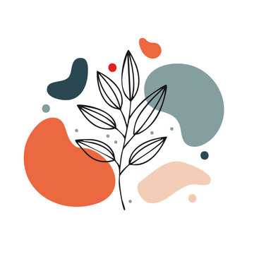 Minimalist Leaf and Abstract Shapes Vector