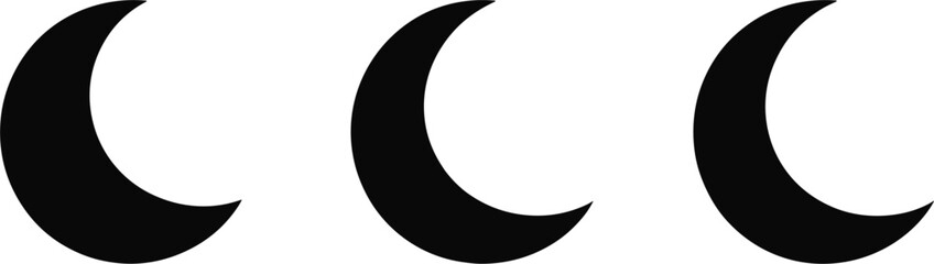 Crescent moon silhouettes set night astronomy symbols isolated vector illustration collection © Kaiyum