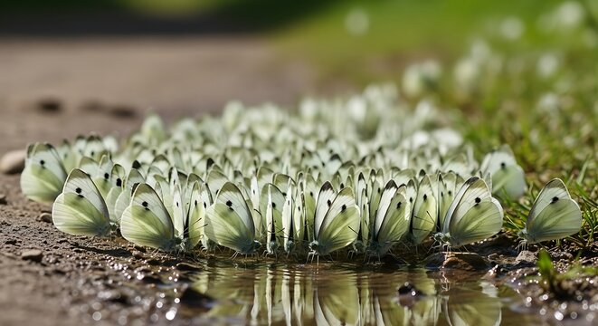Amphibian eggs in protective gelatinous mass on natural ground surface