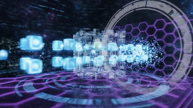 Futuristic Machine Learning Data Refinement Network Tunnel with Flowing Information and Hexagonal Grid
