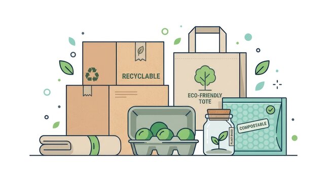 Eco-friendly packaging and recyclable items for sustainability