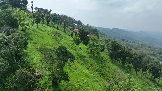 Scenic aerial view of lush green mountains and forests in bandarban bangladesh