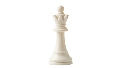 Elegant white queen chess piece isolated PNG, strategic game element for design projects and educational materials on transparent background © MDMizanur