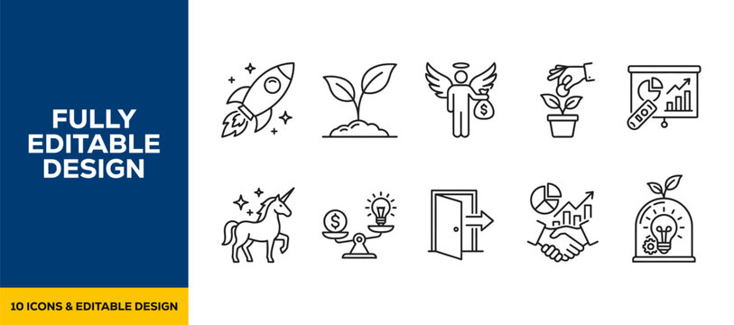 Future tech and bio innovation flat vector icon bundle illustration design for digital research and nature science
