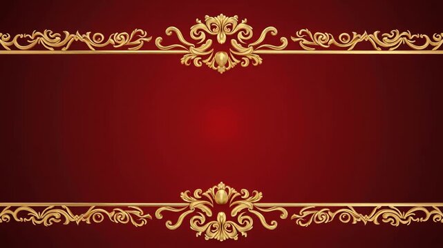 Ornate red background with gold embellishments, symbolizing luxury, elegance, and formal decoration.