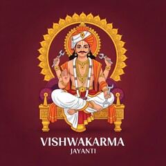 Obraz premium Vishwakarma jayanti a celebration of divine craftsmanship and creation