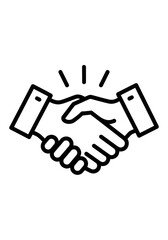 Obraz premium Business Handshake Icon Representing Agreement, Partnership, and Successful Deal in Minimalist Line Art Style.