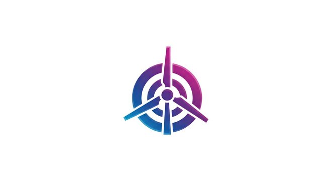 Wind turbine logo energy concept.