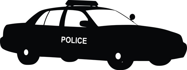 Black silhouette of a police car with text on the side © Nurul's Studio