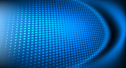 Fototapeta premium Modern blue halftone grid background with dynamic light curve and professional digital texture decoration.