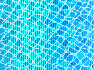 Obraz premium Glossy Horizontal glass lines over a seamless blue pool water texture background