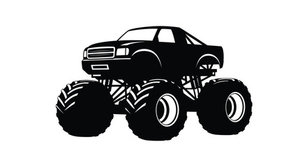 Monster truck silhouette illustration powerful off road vehicle design © JBO_STUDIO