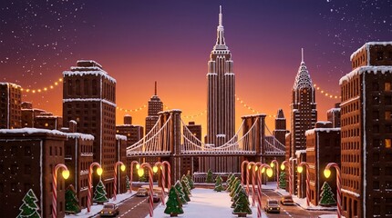 Fototapeta premium Ginger bread city skyline concept 