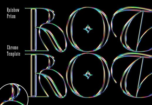 Rainbow Prism Text Effect &ndash; Chrome Typography for Logo, Poster & Branding (PSD)