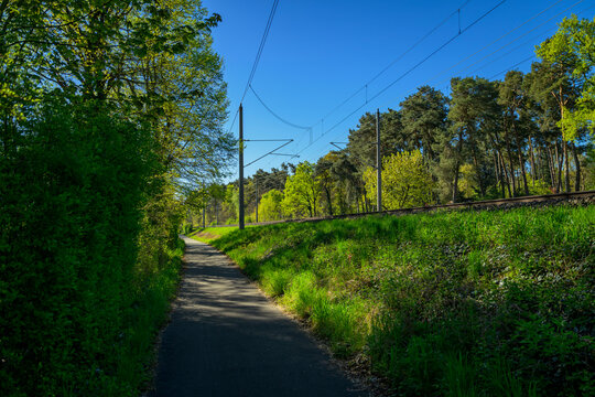 Path alongside railroad tracks, brandenburg