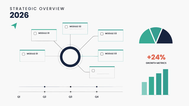 Circular infographic diagram for data mapping &ndash; Suitable for project management workflows, step by step business guides, or marketing analytics.
