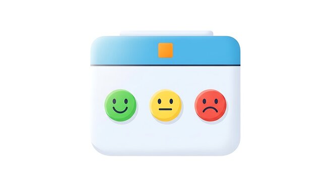 Customer feedback rating icons on a whiteboard
