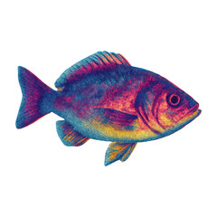 Fototapeta premium PNG Colorful fish illustration vibrant