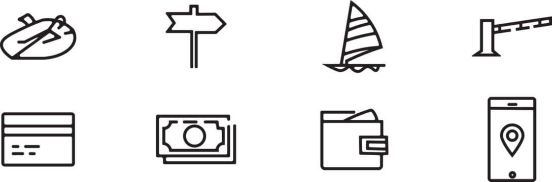 Travel and finance icons