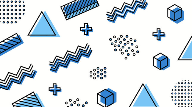 Geometric shapes create chaotic line concept in artistic illustration
