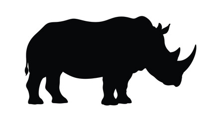 Rhino silhouette african wildlife illustration for conservation and design projects © Saima
