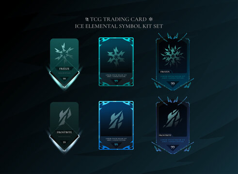 Ice Element Status Effect Symbol Kit for Fantasy TCG Cards RPG Ability Icons and Game UI Assets