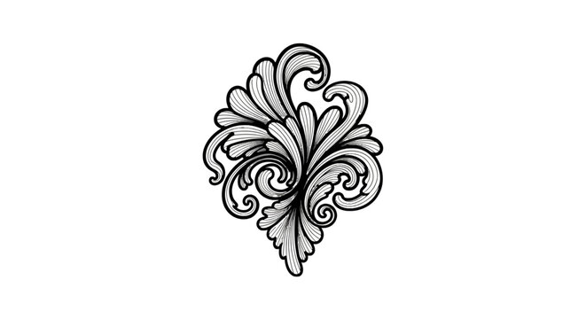 Elegant baroque floral flourish with scroll details