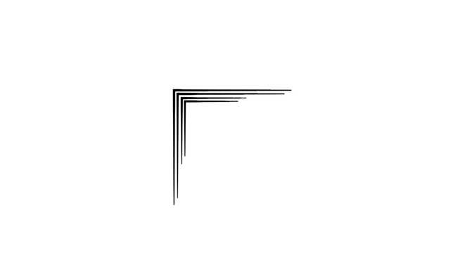 Minimalist five line corner border design