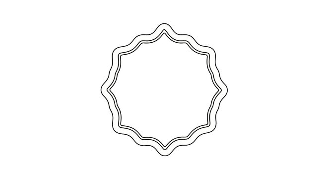 Simple wavy circular frame with hand drawn line border