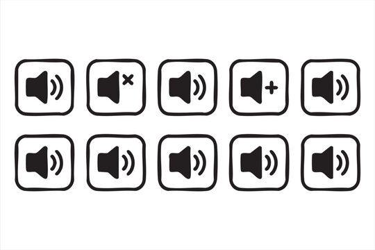 Volume Speaker Icon Collection for Music Video Streaming and Multimedia Apps