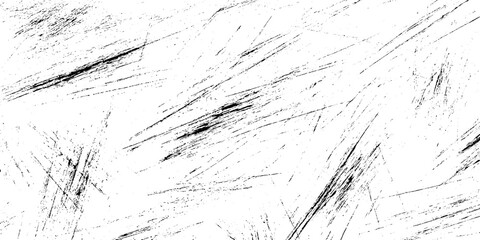 Fototapeta premium Black grunge texture with scratched lines on white background for design and artistic projects