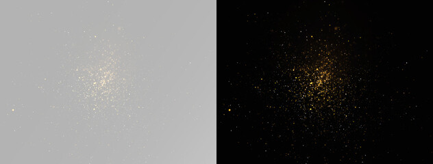 Golden magic dust explosion with glittering sparkle particles © theladydarina