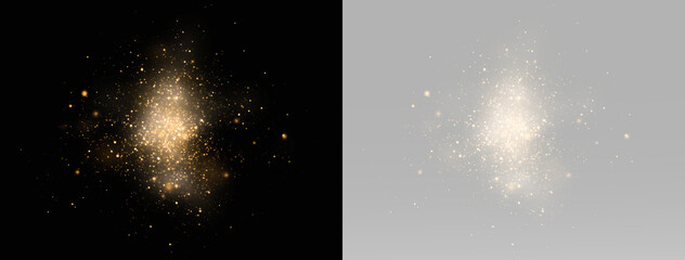 Golden magic dust explosion with glittering sparkle particles © theladydarina