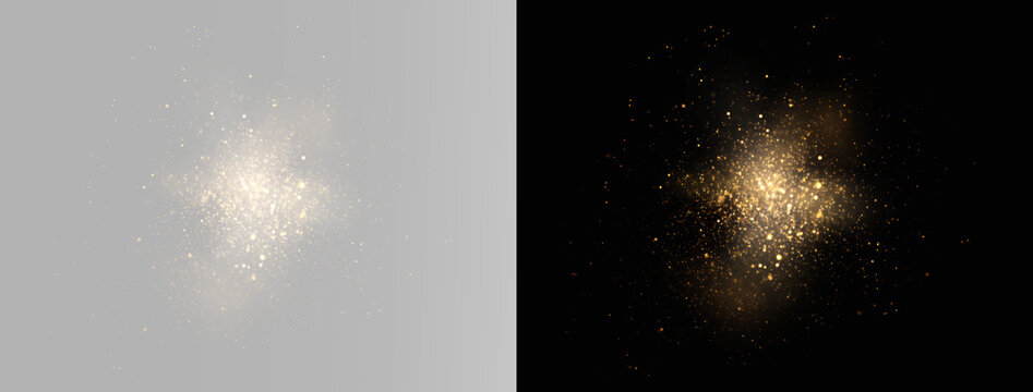 Glowing golden glitter explosion, overlay gust gold 