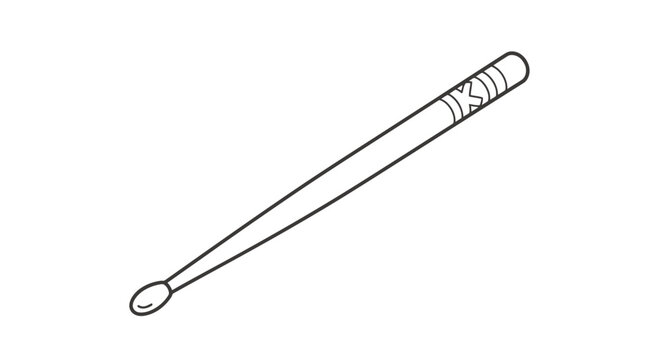Simple Line Drawing of a Makeup Brush.