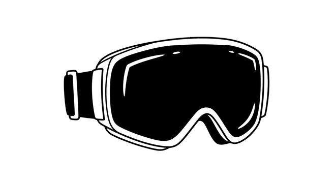 Black and White Ski Goggles Illustration.