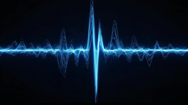 Electric pulse on a dark background.