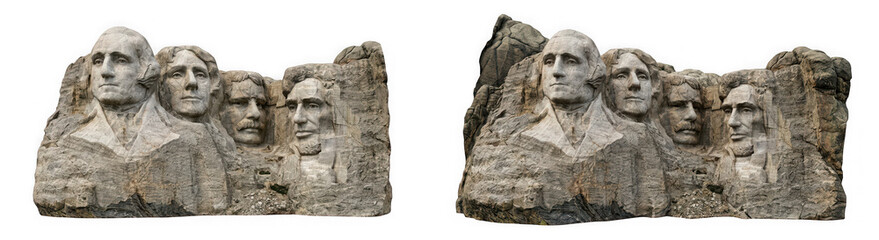 Fototapeta premium Famous mountain cliff sculpture landmark as PNG asset isolated on transparent background