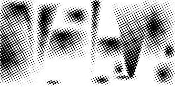Basic halftone dots effect in black and white color. Halftone effect. Dot halftone. Black white halftone.Background with monochrome dotted texture. Polka dot pattern template.