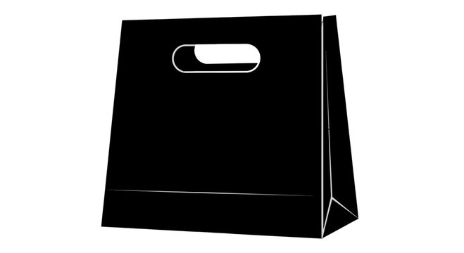 Black Paper Shopping Bag with Handle.