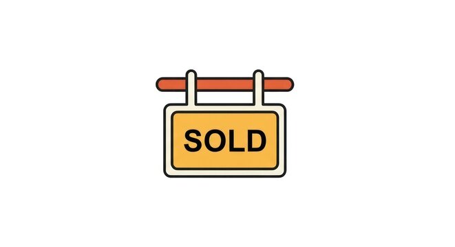 Sold sign hanging on a rope.