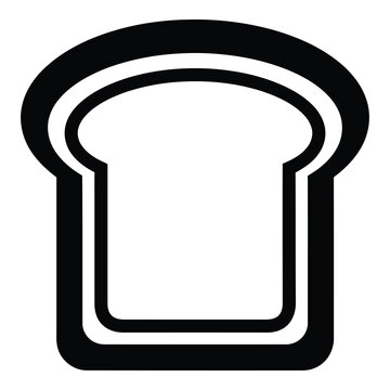 Simple illustration of a slice of bread in black lines icon