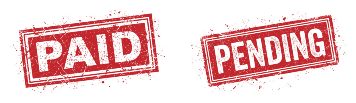 Red paid and pending stamps
