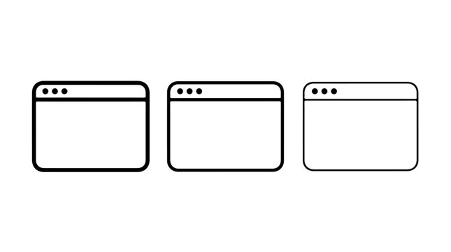 Browser Window Icons &ndash; Technology and Design Symbol Representing Interface, Creativity, and Digital Innovation for Web, Educational, and Creative Projects
