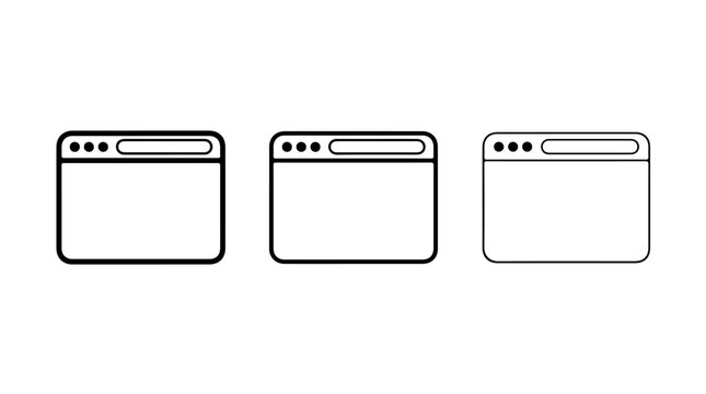Browser Window Icons &ndash; Technology and Design Symbol Representing Interface, Creativity, and Digital Innovation for Web, Educational, and Creative Projects