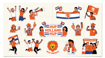 Fototapeta premium Netherlands football player in orange jersey cartoon style